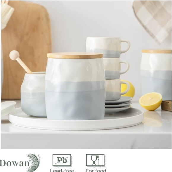 DOWAN Kitchen Canister for Countertop, Ceramic Food Storage Jar 27 Fl Oz  (New) - Picture 3 of 10